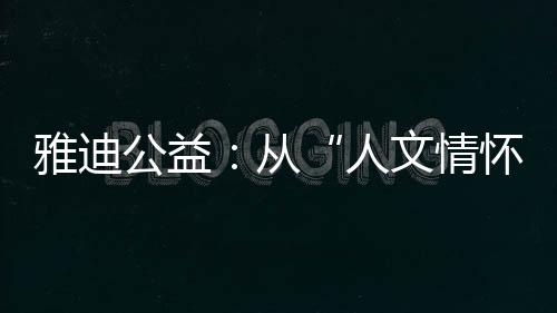 雅迪公益:从“人文情怀”到“责任使命”的进阶之路